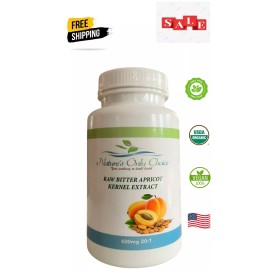 Nature's Only Choice LLC Apricot Capsules 20:1 (100 Capsules) 600 mg per Capsule, #1 USA