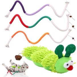 Partideal Pack of 4 Catnip Toys, Interactive Cat Toy, Cat Biting Rope, Cat Toy, Self-Activity Chew Toy, Cat Catnip Cushion Toy for Cats Dental Care