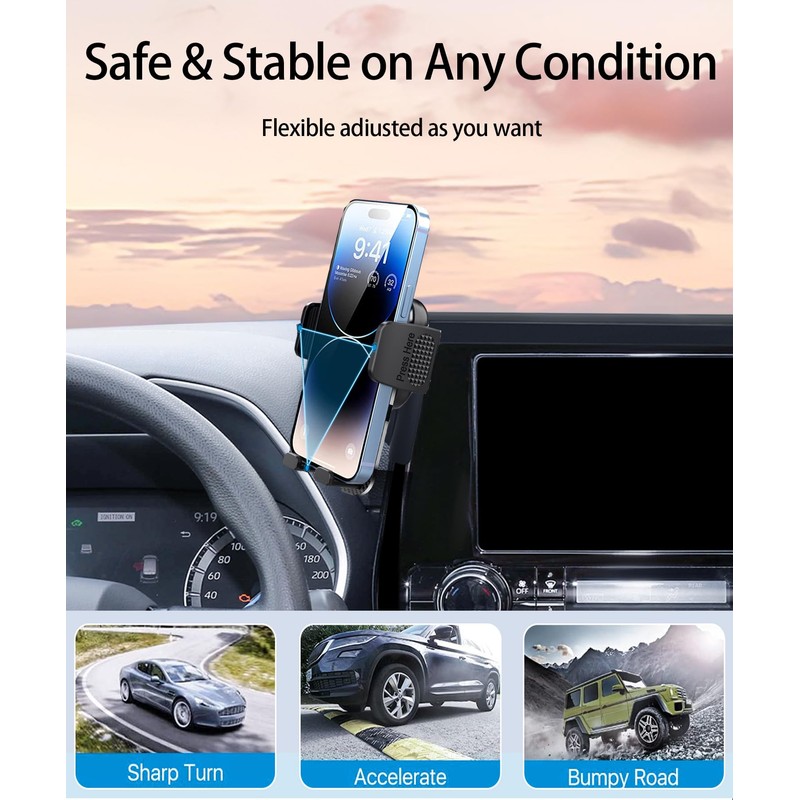 LAUFITMT Car Phone Holder for Toyota Highlander 2020-2025 Accessories 8