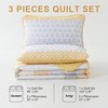 WONGS BEDDING Yellow Quilt Twin Size, Bohemian Stripe Quilt Sets