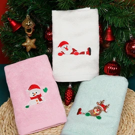Songwol Towel Christmas Jump 130g 1 sheet face towel commemorative towel gift, pink / 송월타올 크리스마스 점프 130g 1매 세면타올 기념수건 답례품, 분홍