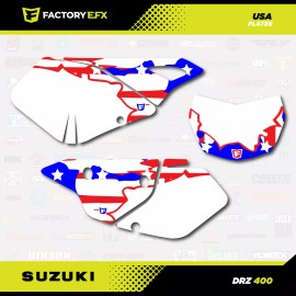 Factory EFX Red White Blue USA Flag Graphics Kit fits Suzuki DRZ400SM Drz400s drz400 DRZ