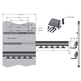 TAG Hardware Designer 15 Hook Full Extension Telescopic Tie Rack Closet Organizer (MATT Aluminum)