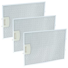 vhbw 3x Metal Grease Filter Compatible with Bosch DKE632A/08, DKE632A/07, DKE632A/05, DKE635A/01, DKE633A/03, DKE633A/01 Cooker Hood, Metal