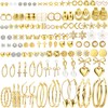 75 Pairs Gold Stud Earrings Set for Women, Trendy Hypoallergenic
