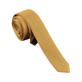 Branduce 1.58" (4cm) Gold Tie for Wedding Party Silk Skinny Ties for Men Slim Necktie (TA07-11)