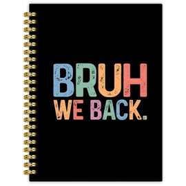 BRRNYOI Back to School Teacher Gifts Notebook Journal 5.5x8.3, Teacher Appreciation Gifts, Teachers Gifts for Women, Bruh We Back Boho Teaching Hardcover Spiral Notebooks for Note Taking