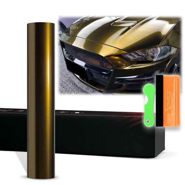 12"x60" (1FTx5FT) Midnight Gold PET Super Gloss Metallic High Glossy