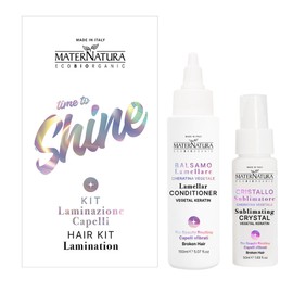 Maternatura, Hair Care Laminating Kit for Damaged Hair with Vegetable Keratin 150ml Lamination Balm + 50ml Crystal Sublimate Made in Italy