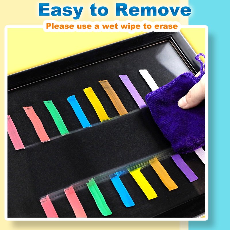Hapickid 8 Metallic Colors Chalk Markers, 10mm Erasable Jumbo Chalk
