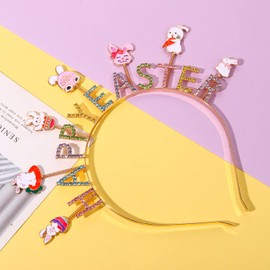 Vokone - Diademas de Pascua para mujeres y niñas, diseño de conejito de Pascua, accesorios para el cabello (Feliz Pascua)