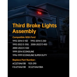 OKLPF - Luz LED de parada central de alto montaje compatible con Ford E150 E250 E350 E450 E550 Econoline 1992-2022, tercera luz de freno LED de montaje reemplazar 923-290, 6C2Z13A613B, F2UZ13A613B,