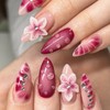 3D Flower Press on Nails Rhinestone Stick on Nails Petal