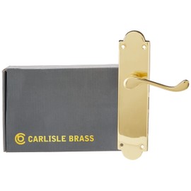 VICTORIAN SCROLL LEVER ON SHAPED BACKPLATE - LATCH