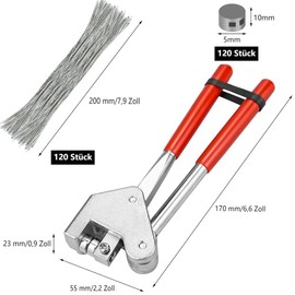 Sealing Pliers Set 170 mm with 120 Sealing Wire Pieces (20 cm) and 120 Seals (Diameter 5 mm) - Steel Seals for Sealing Electricity Meters Lead Diameter
