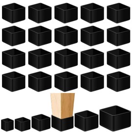 Mardatt 20Pcs 1-3/8" x 1-3/8" (35x35mm) Square Rubber Chair Leg Tips Caps, Furniture Leg Caps Chair Leg Floor Protectors Furniture Table Feet Cover Chair Leg Foot End Caps, Black