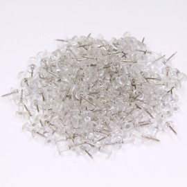 OKVGO 150 Pieces Push Pin with Plastic Heads and Steel Points Thumb Tacks for Map Cork Notice Board Transparent