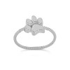 Elegant Sterling Silver Dog Paw Print Statement Rope Ring (Size