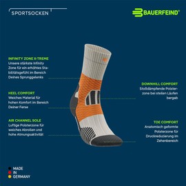 BAUERFEIND Trail Run Mid Cut Socks, Sunrise Peach