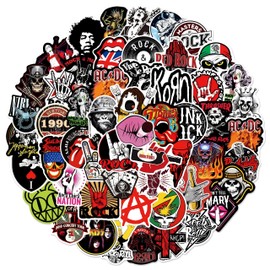 Pack of 100 Rock Band Punk Stickers, Classic Rock Sticker Pack for Adults Cool Metal Punk Music Stickers for Guitar Laptop Skateboard (ROCK4)