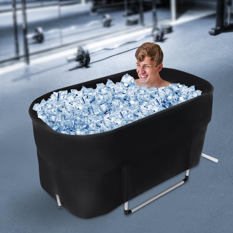 FiueStur Foldable Ice Bath Tub Large Oval Insulated Portable Bath
