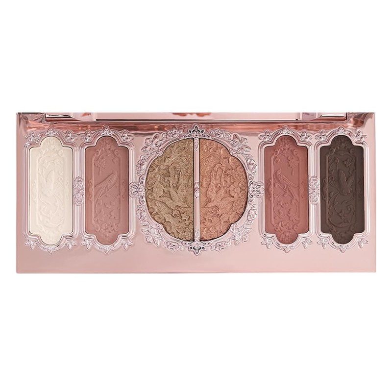 FlowerKnows Phalaenopsis Shoulder 6 Colors Eye Shadow Palette (01 Brick