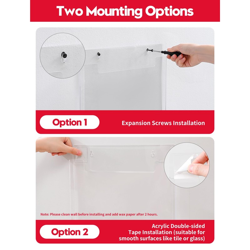 Wall-Mounted Parchment Paper Sheets Holder, Wax Paper & Deli Wraps