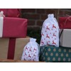 10 cotton bags, cotton bags in white with red reindeer