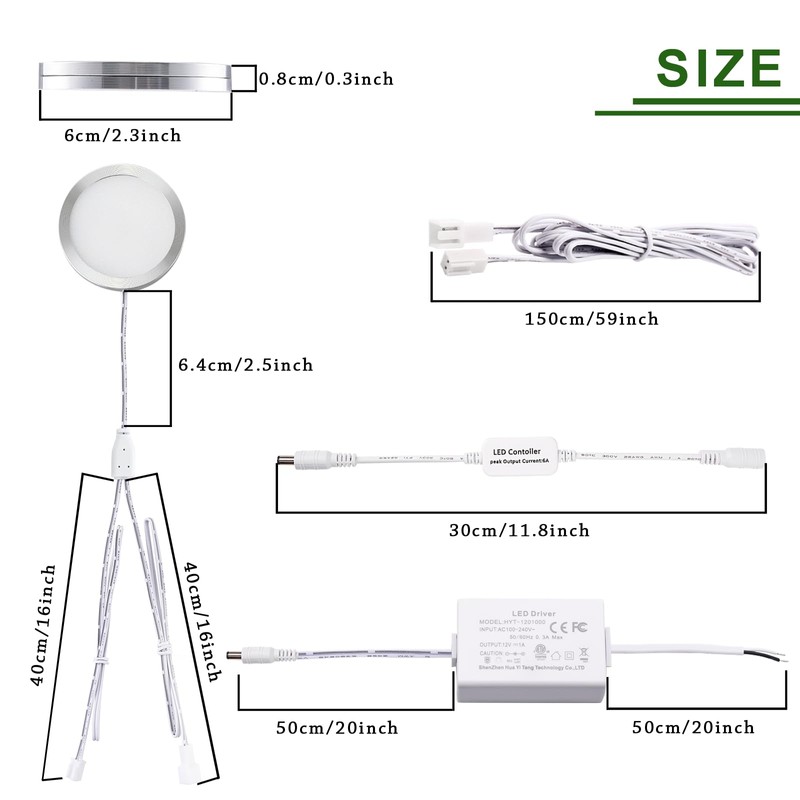 AIBOO Linkable LED Under Cabinet Lights Hardwired 12V Slim Aluminum