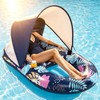 Inflatable Pool Floats with UPF50+ Canopy-Removable-120° Adjustable, Large Pool Beach