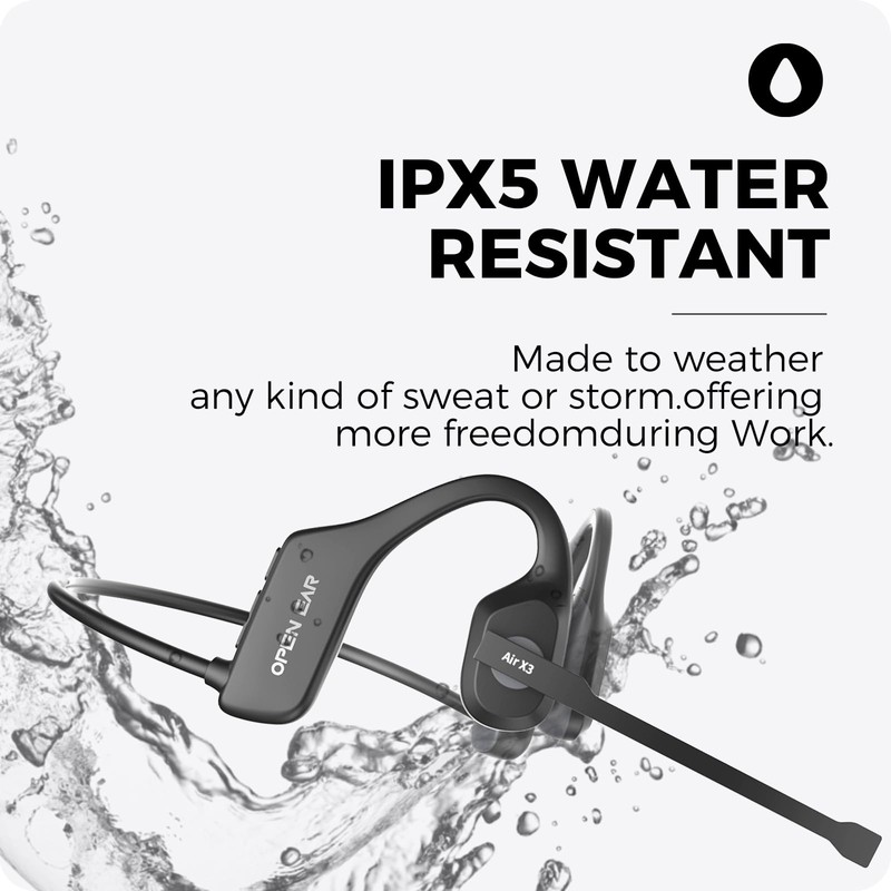 Open Ear Headphones with Mic, 32g Bluetooth Headset with Microphone,