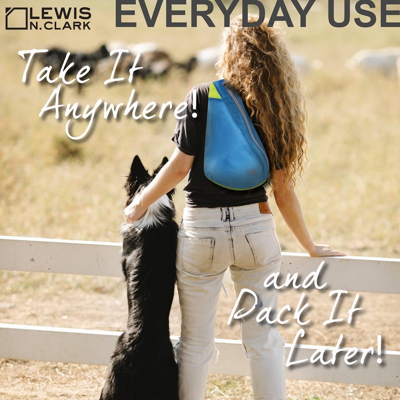 Lewis N. Clark Electrolight Sling Pack, Bright Blue/Neon Lemon, One