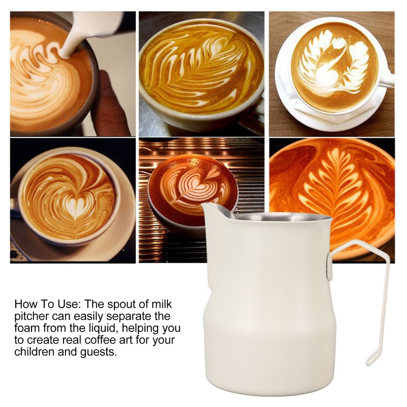 Milk Pitcher Cup 304 Stainless Steel Spout Mouth Scale Coffee