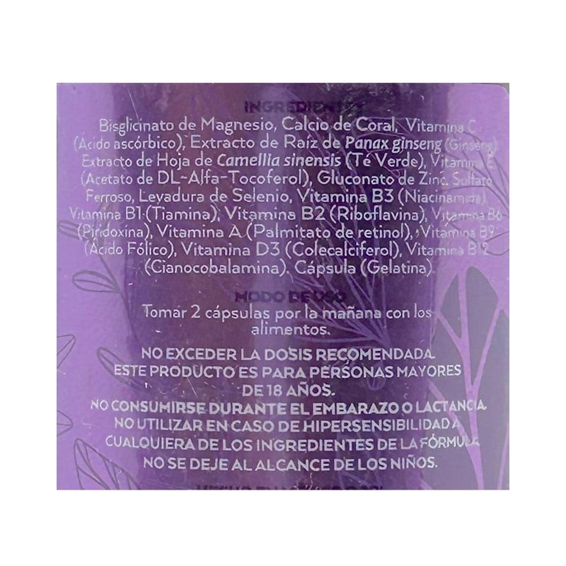 Bisglicinato de Magnesio Ginseng 60 cáps Pure Health
