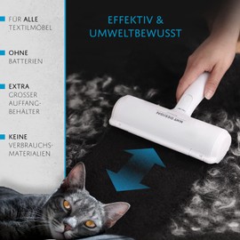 KXT DES!GN - Tierhaarentferner Rolli 2.0 + Handschuh Set - Selbstreinigende Fusselrolle/Fusselbürste für Haustiere wie Hund Katze ((XL Set Rolli + Handschuh + Bürste BLAU)