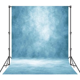 Haboke Abstract Professional Photography Backdrop for Portrait Photo Props Booth Background Photoshoot Studio with Ployester Fabric Roller Pocket on Top(8x10ft, Light Blue)