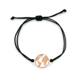 Nuoli® Women's Globe Bracelet (Adjustable up to 20 cm) with World Map Pendant for Women and Girls, Made of Stainless Steel, Stainless Steel