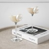 Set of 2 White Conch Shell Wine Glasses, Glass base,