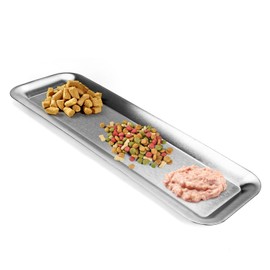 Cat Food Bowl,Extra Wide Stainless Steel Bowls for Multi-Cat Family and Flat Face Cats,Anti Whisker Fatigue Dishes Non Slip Shallow Kitten Plates for Food and Water