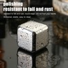 4Pcs Stainless Steel Ice Cubes Reuseable Polishing Beverage Chilling Stones
