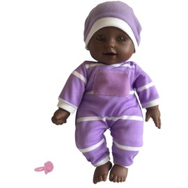 The New York Doll Collection 11 inch Soft Body Baby Doll in Gift Box - 11" Doll Toy for Kids, Boys, Girls and Toddlers - Baby Doll Pacifier Accessory Included (African American)