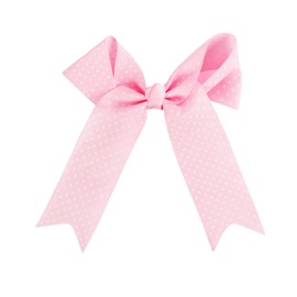 Jumbo Bow Clip with Tails Small Polka Dots Hairbow, 1 Piece (LIght Pink)