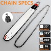 3PCS 20 Inch Chainsaw Chain .325" Pitch .058" Gauge 76