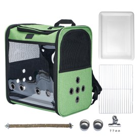 Baoz Bird Backpack,Bird Carrier Bag with 2PCS Food Bowl Adjustble Standing Perch and Tray Travel Bird Cage Portable Bird Travel Bag Parrot Carrier for Birds Parrots