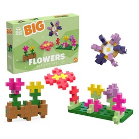 PLUS PLUS Big Activity Set, Flowers, 40 Piece - Construction Building Stem Toy, Interlocking Large Puzzle Blocks for Toddlers and Preschool