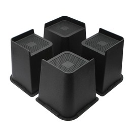 MXMZHXU Bed Risers 2 inch, 3 inch, 4 inch, 6 inch or 8 inch Heavy Duty Furniture Risers, Up to 6000 Lbs L Shaped Design Bed Lifts Blocks for Couch Desk Sofa Table (Black, 6 Inch 4 Pack)