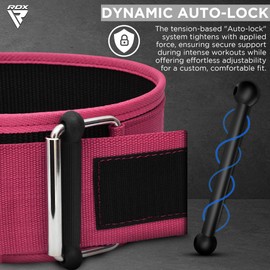 RDX 4 Inch Weight Lifting Belt, Auto-Lock Training Belt, Powerlifting Strength Training Bodybuilding Fitness Belt, Padded Weightlifting Gym Weight Lifting Belt, Men Women Deadlift Workout