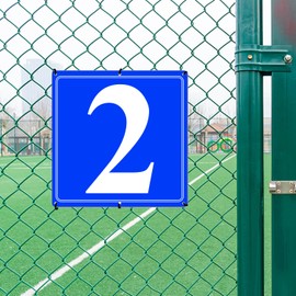 i-CowFun Premium Aluminum Number Signs 2, Metal 12" X 12" Blue Numbered Signs Outdoor for Parking Lots, Floor, Dock, Court, Aisle, Field, High Visibility, No Fade, Weather-resistant