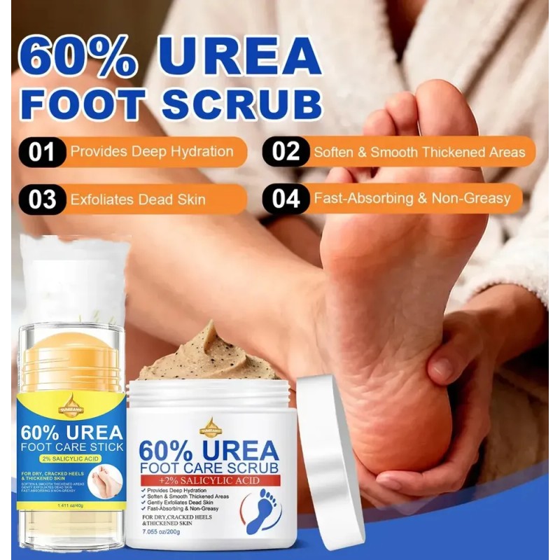 Pack Cuidado Pies Urea 60% Exfoliante Y Bálsamo 2 Pzs