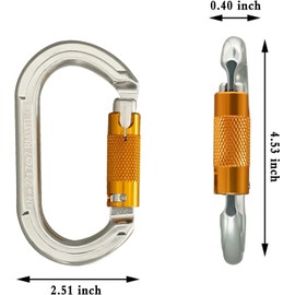 SOB Carabiner Climbing Carabiner Aluminium Keyring Carabiner Hook for Heavy Duty with Screw Lock for Climbing, Abseiling, Hammocks (22KN (4 Pack))